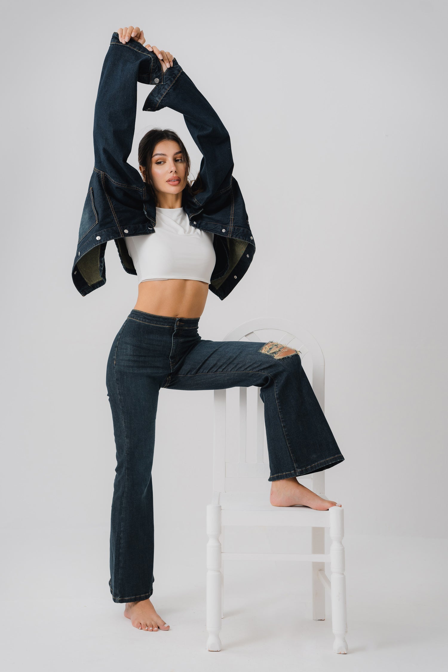 Deep Blue Flared Fit Jeans - Hustle N Holla