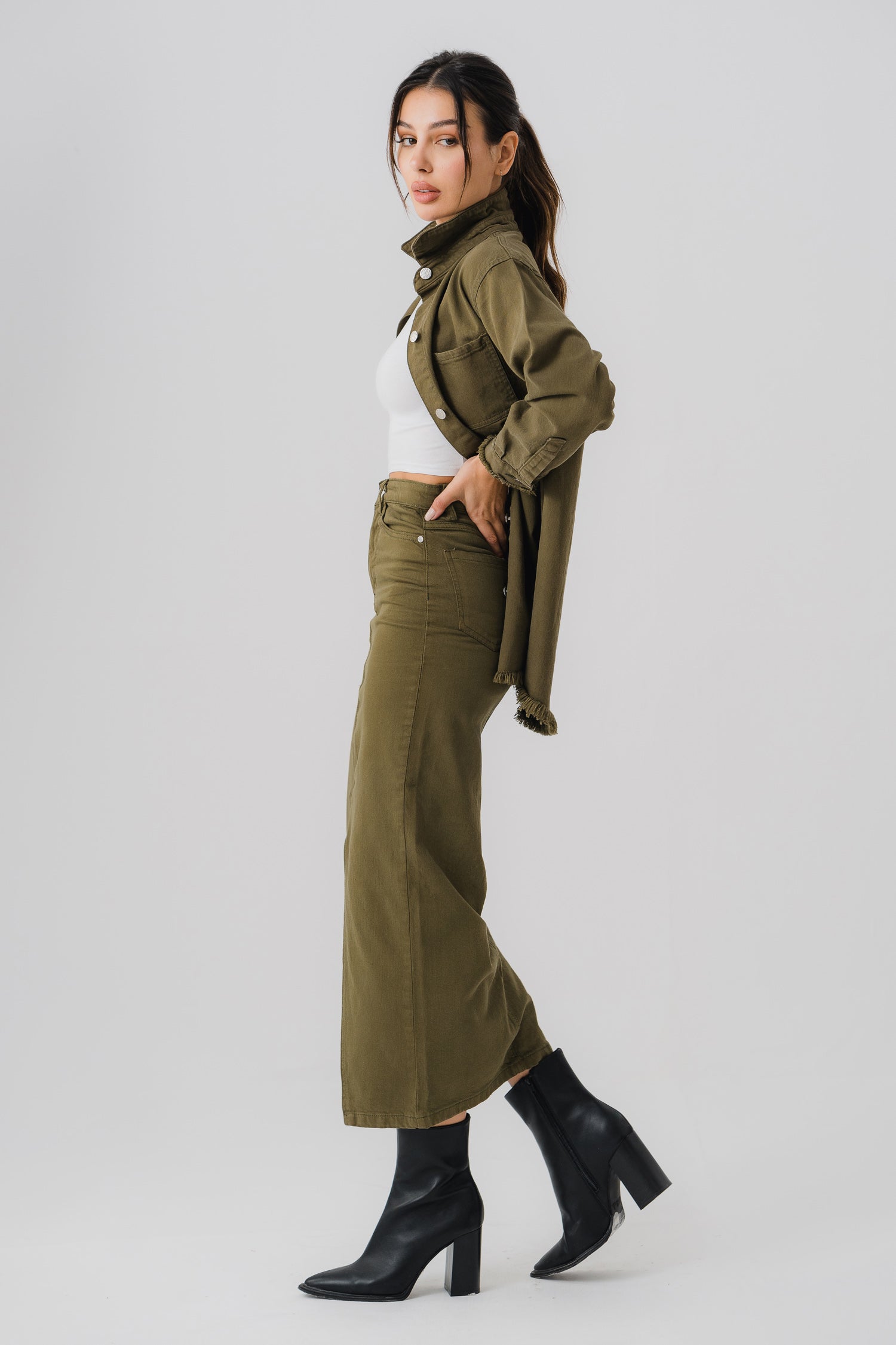 Olive Green Skirt - Hustle N Holla