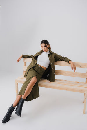 Olive Green Skirt - Hustle N Holla