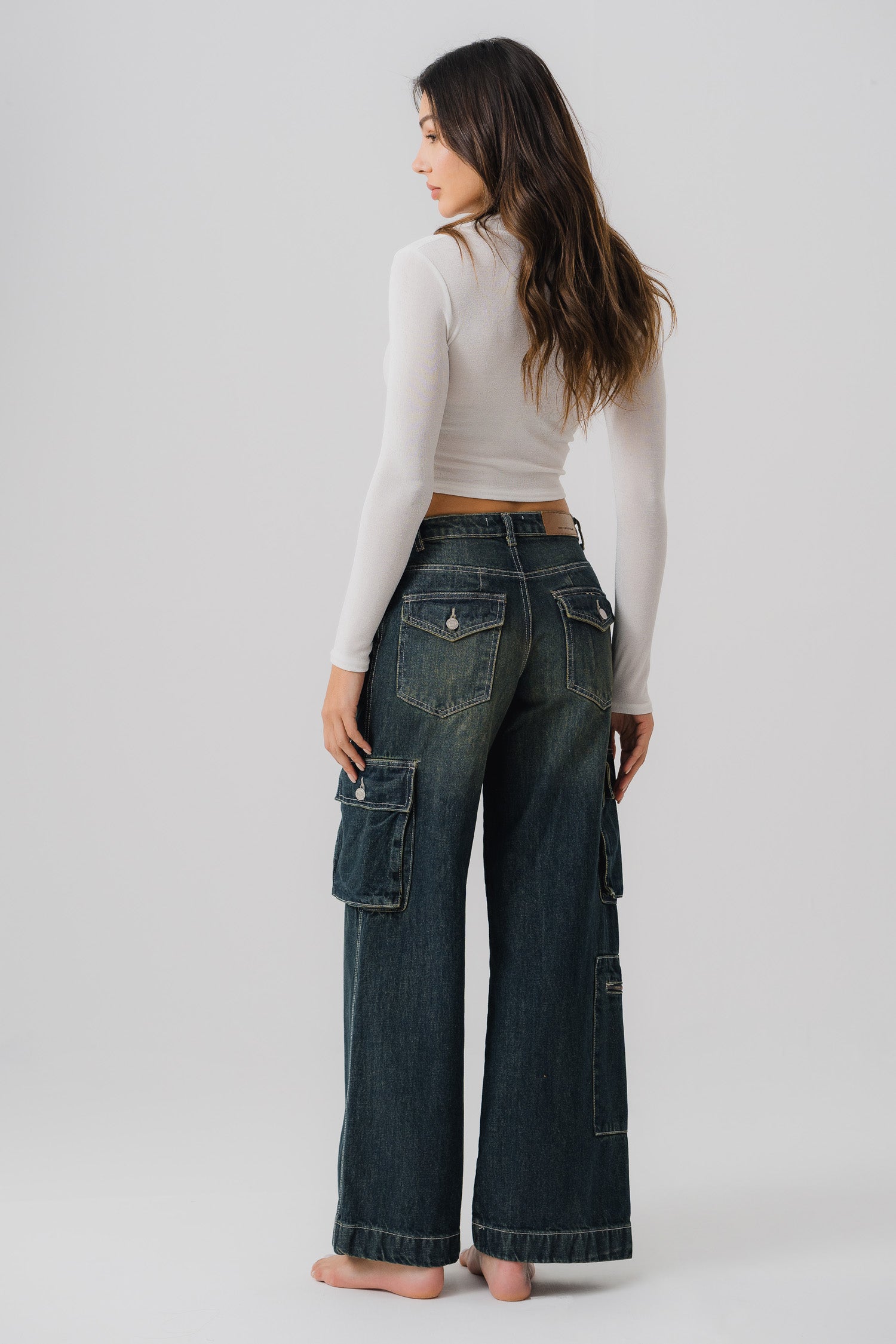 Vintage Wash Cargo Jeans - Hustle N Holla