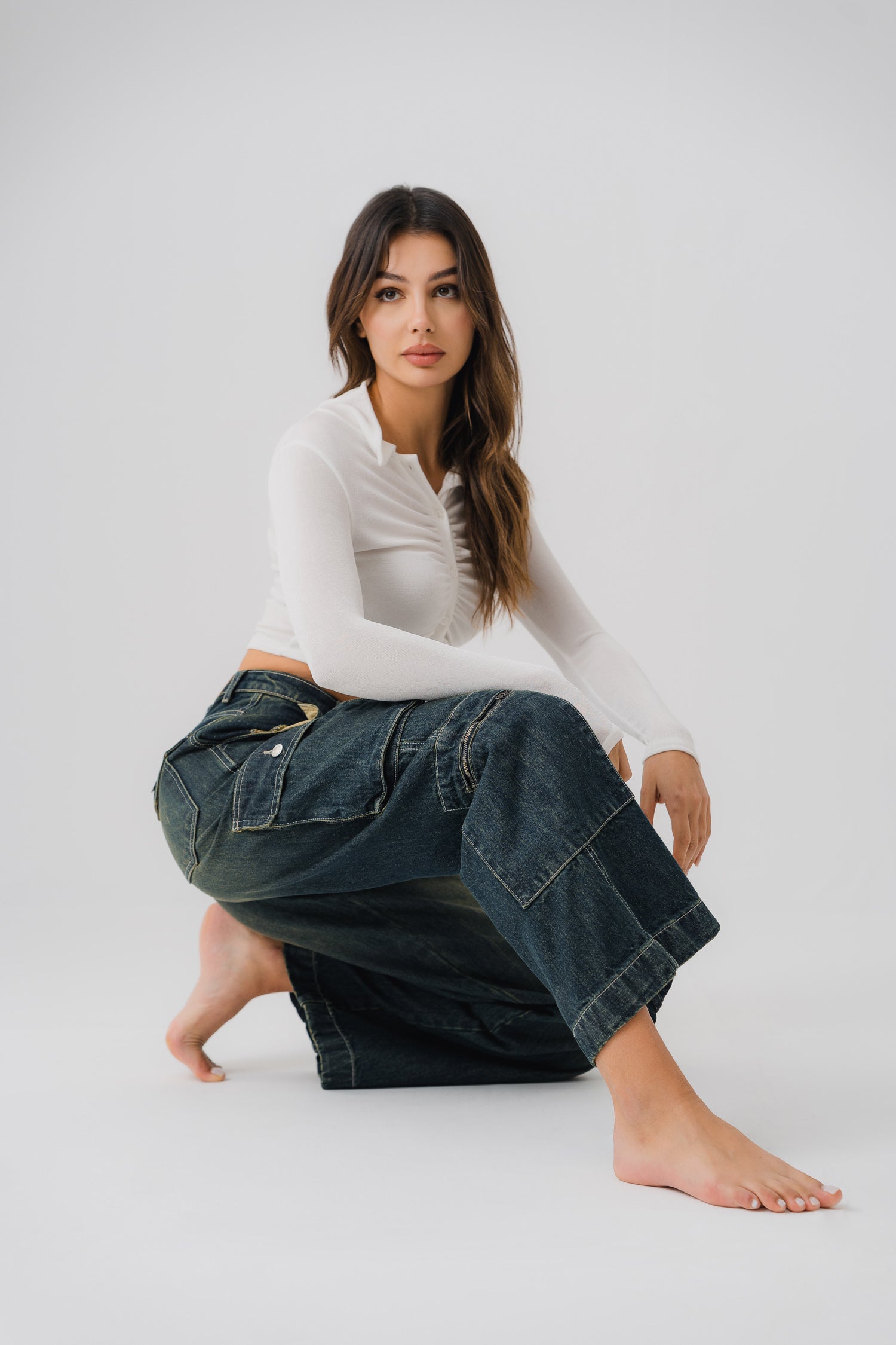 Vintage Wash Cargo Jeans - Hustle N Holla