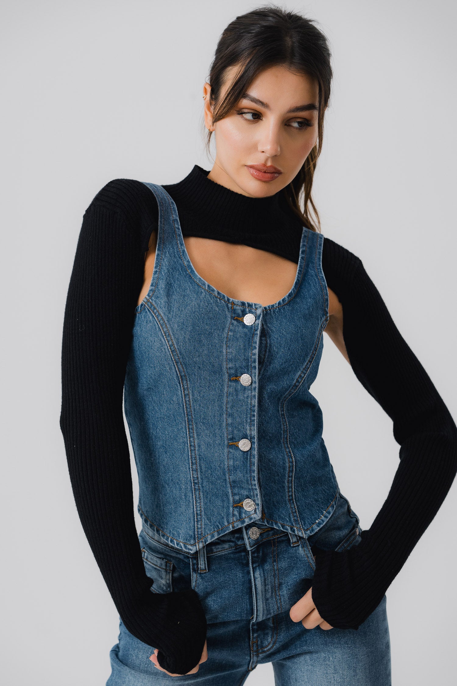 Blue Denim Vest - Hustle N Holla