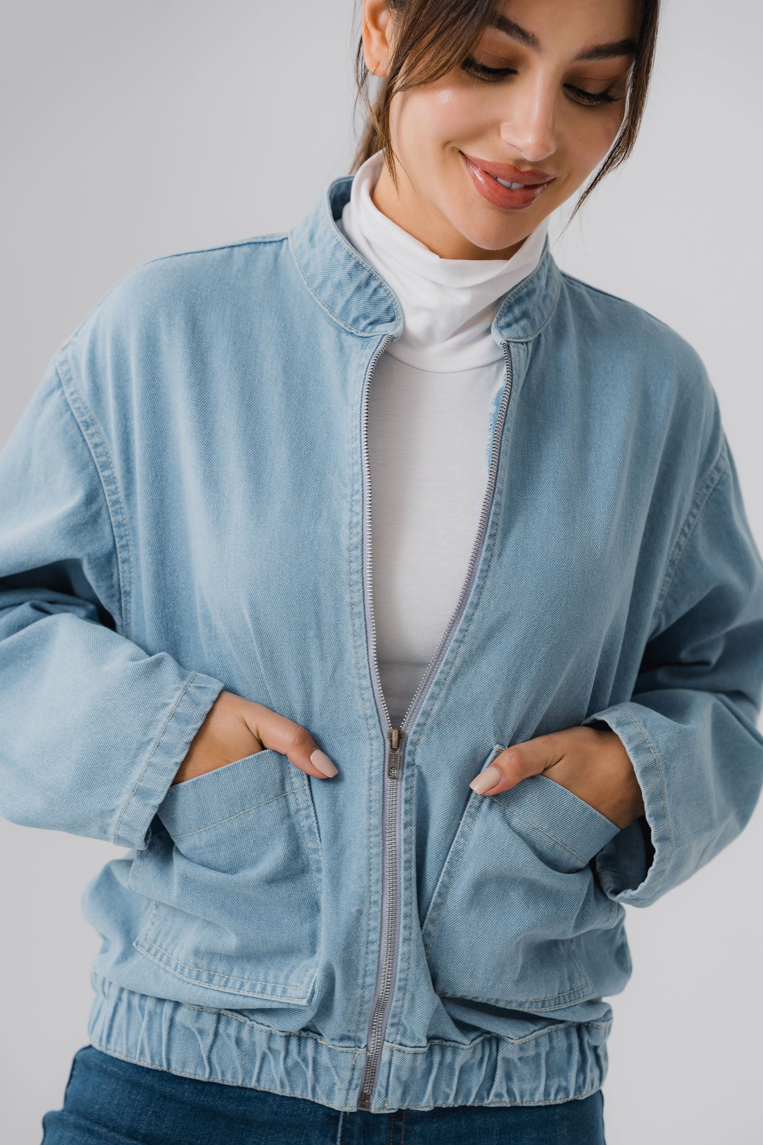 Buy online Light Blue Denim Jacket from jackets and blazers and coats for  Women by V-mart for ₹939 at 15% off | 2024 Limeroad.com