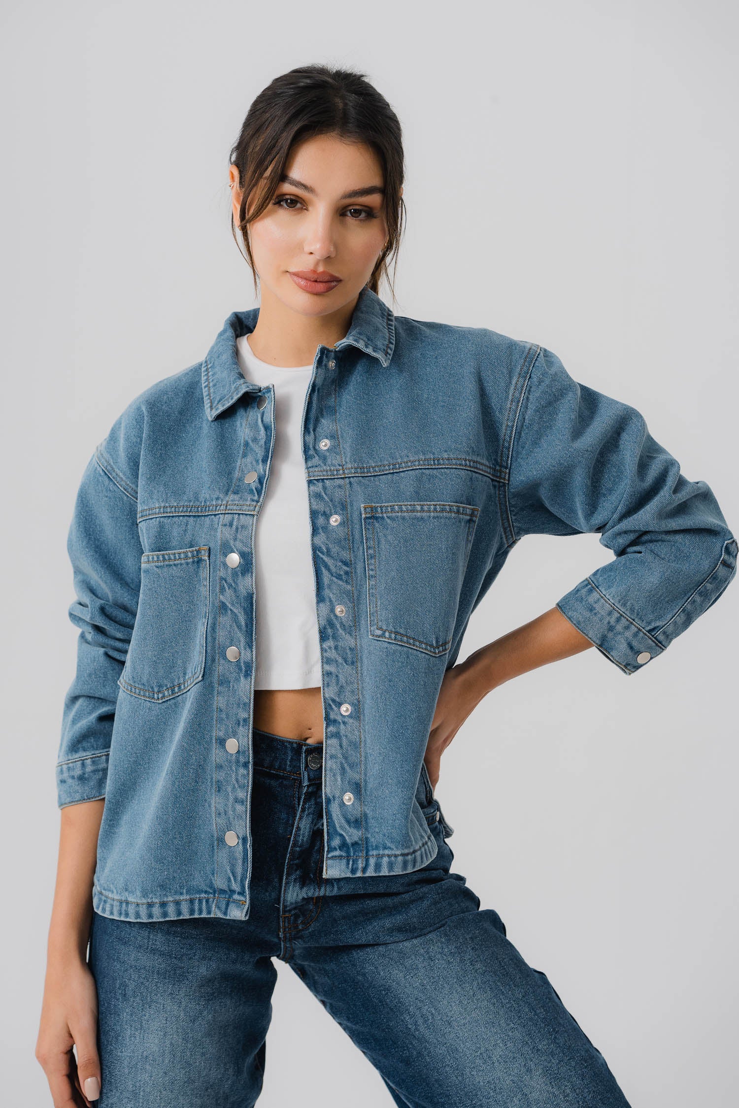 Blue Denim Shirt - Hustle N Holla