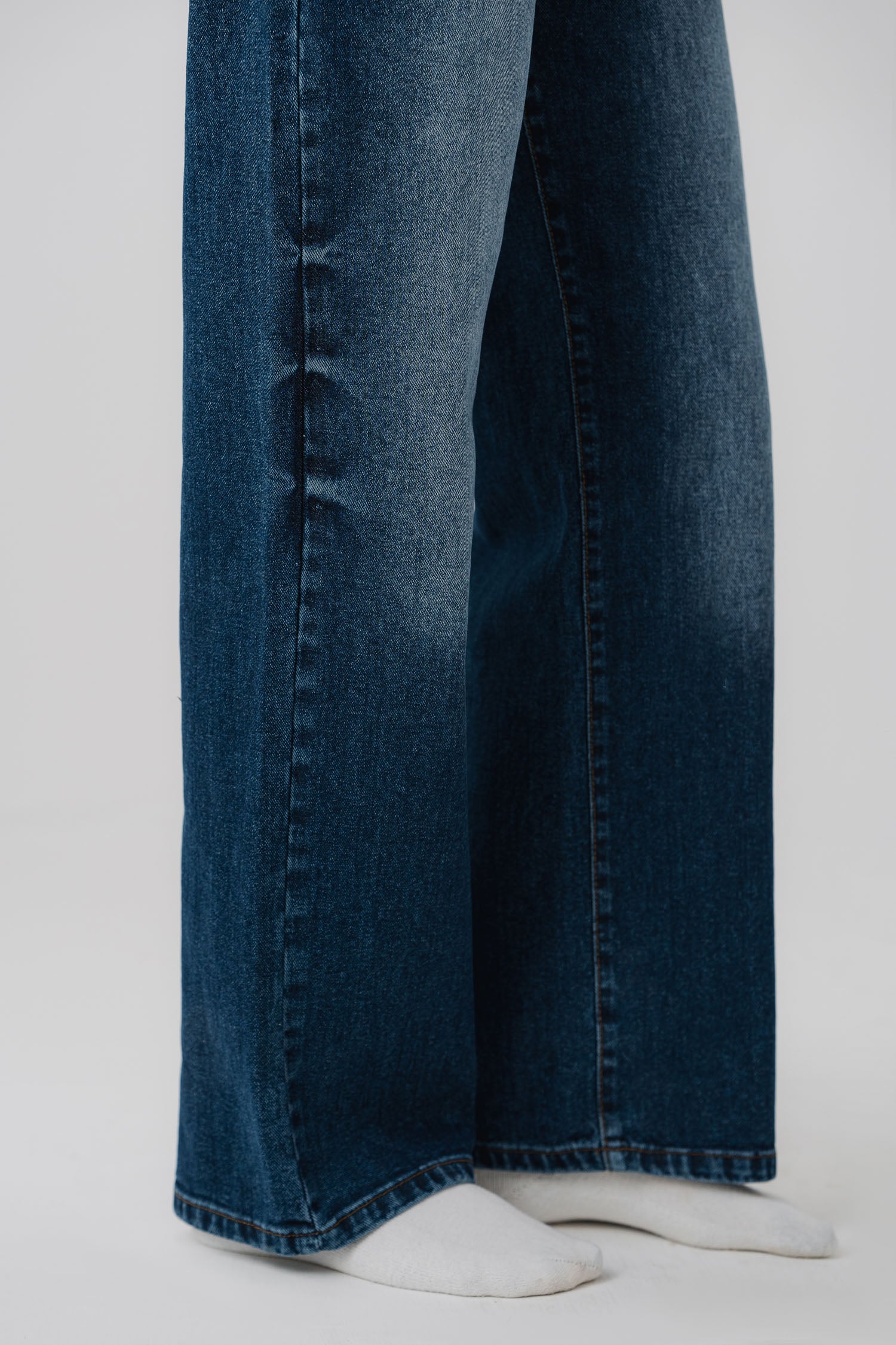 Blue Wide Leg Minor Fault Denim Jeans - Hustle N Holla