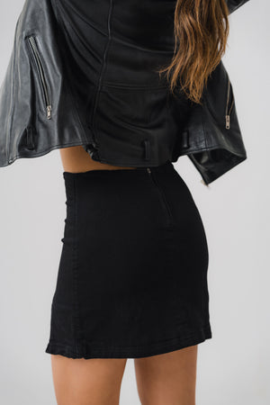 Black Short Denim Skirt - Hustle N Holla