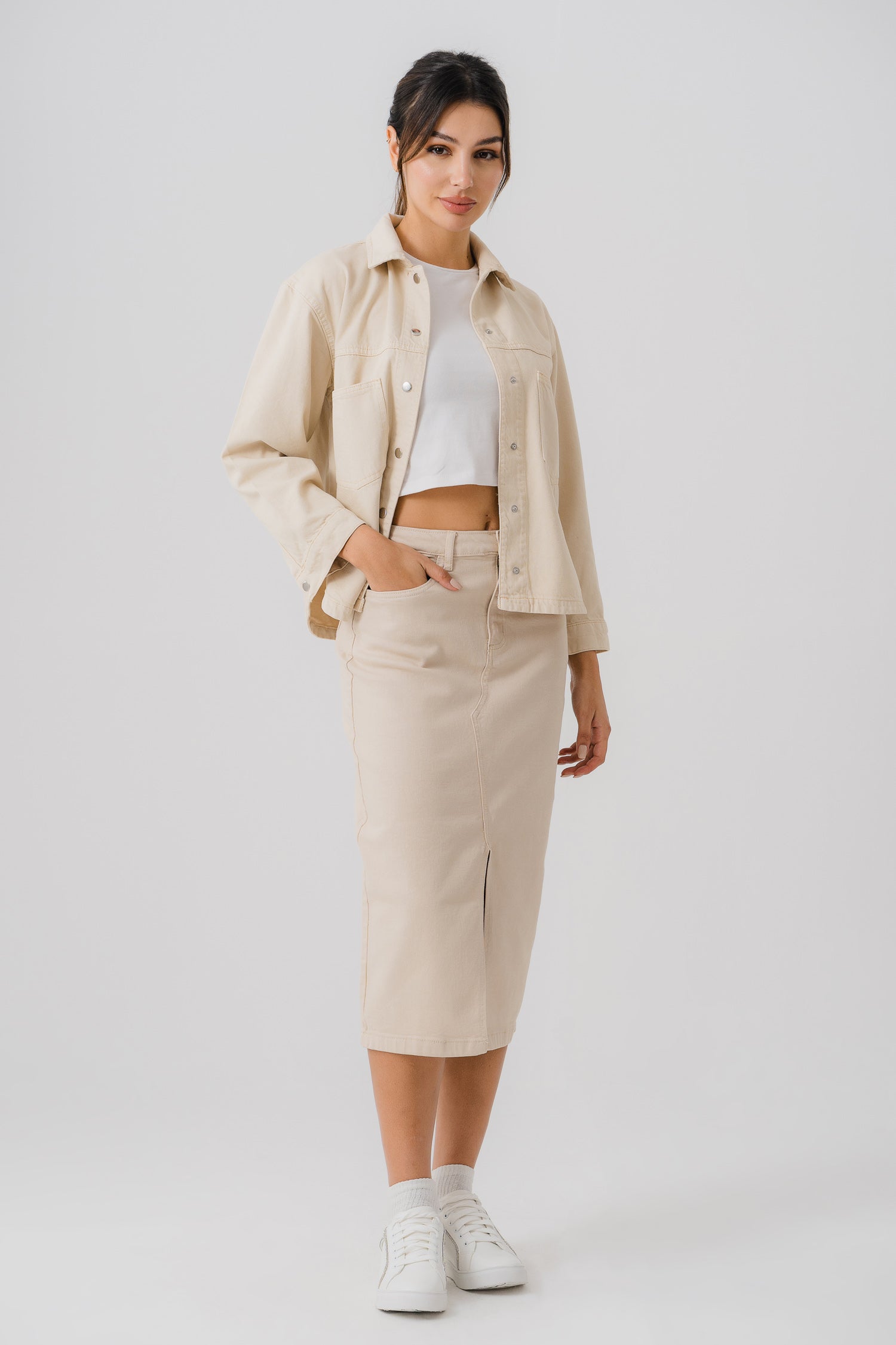 Stone Regular Fit Denim Shirt - Hustle N Holla