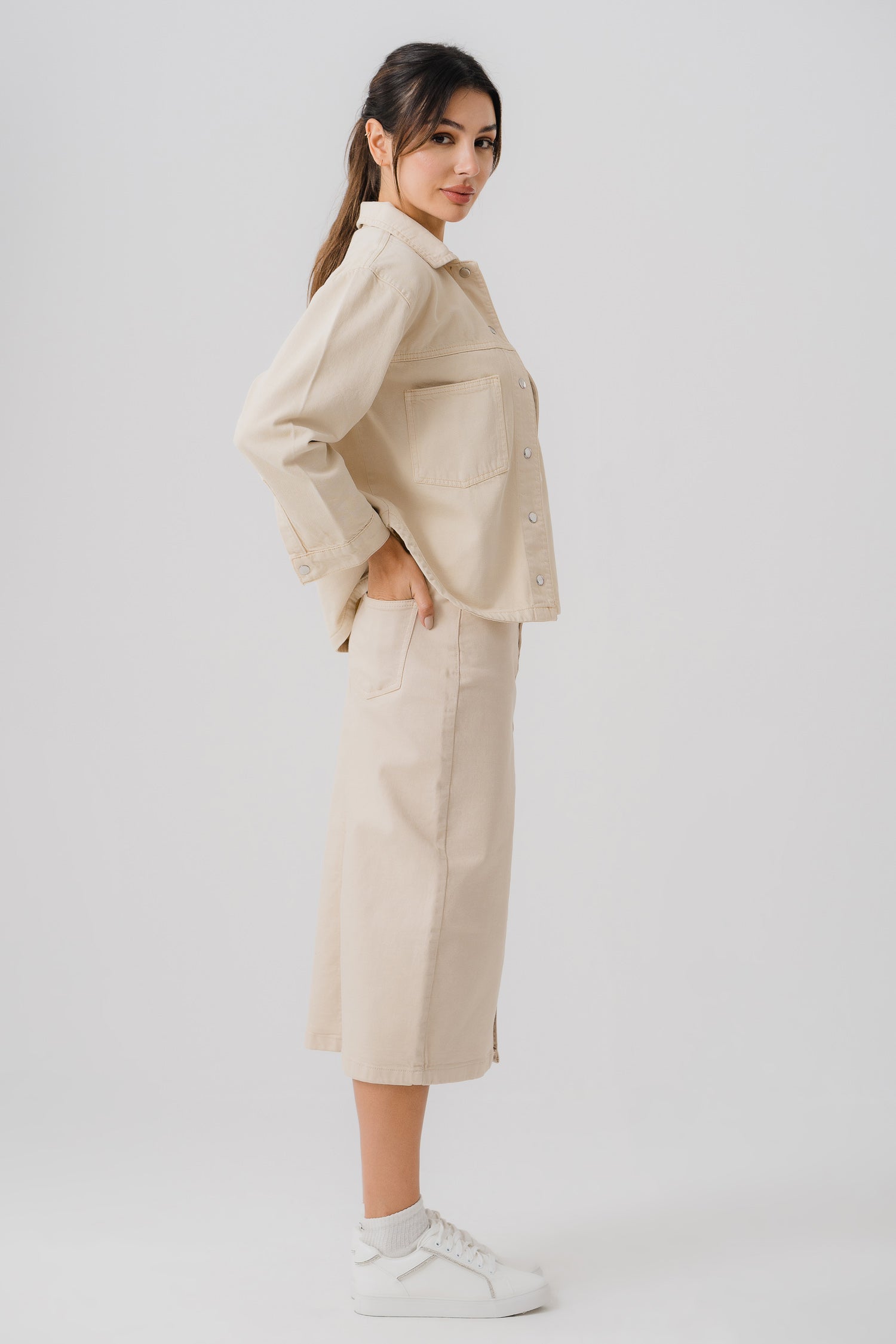 Stone Regular Fit Denim Shirt - Hustle N Holla