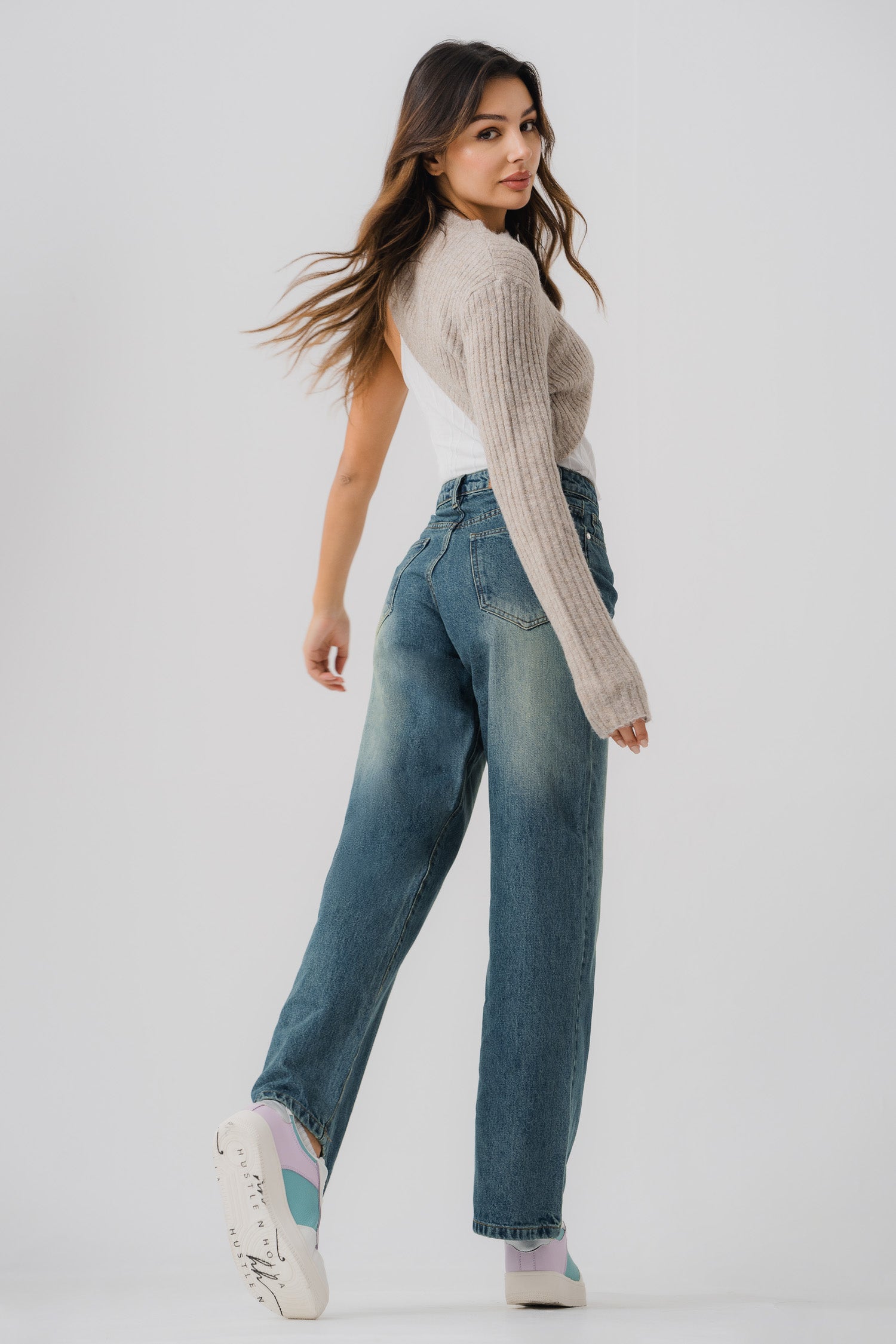 Shaded Vintage Denim Jeans - Hustle N Holla