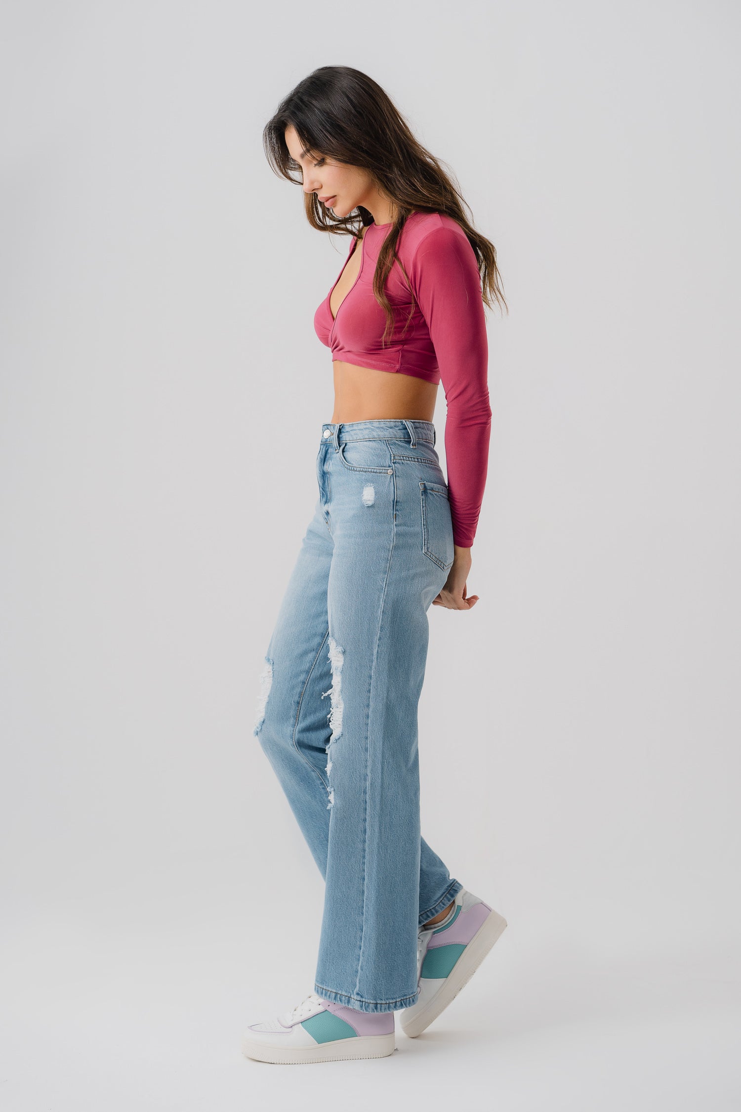 Mid Blue Straight Fit Jeans - Hustle N Holla