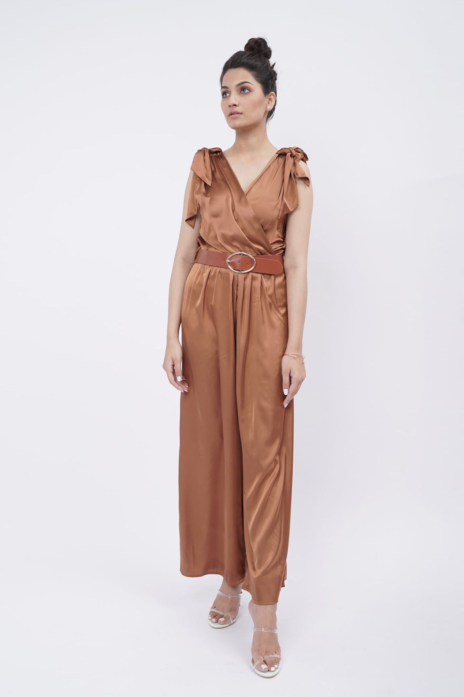 Athena Brown Jumpsuit - Hustle N Holla