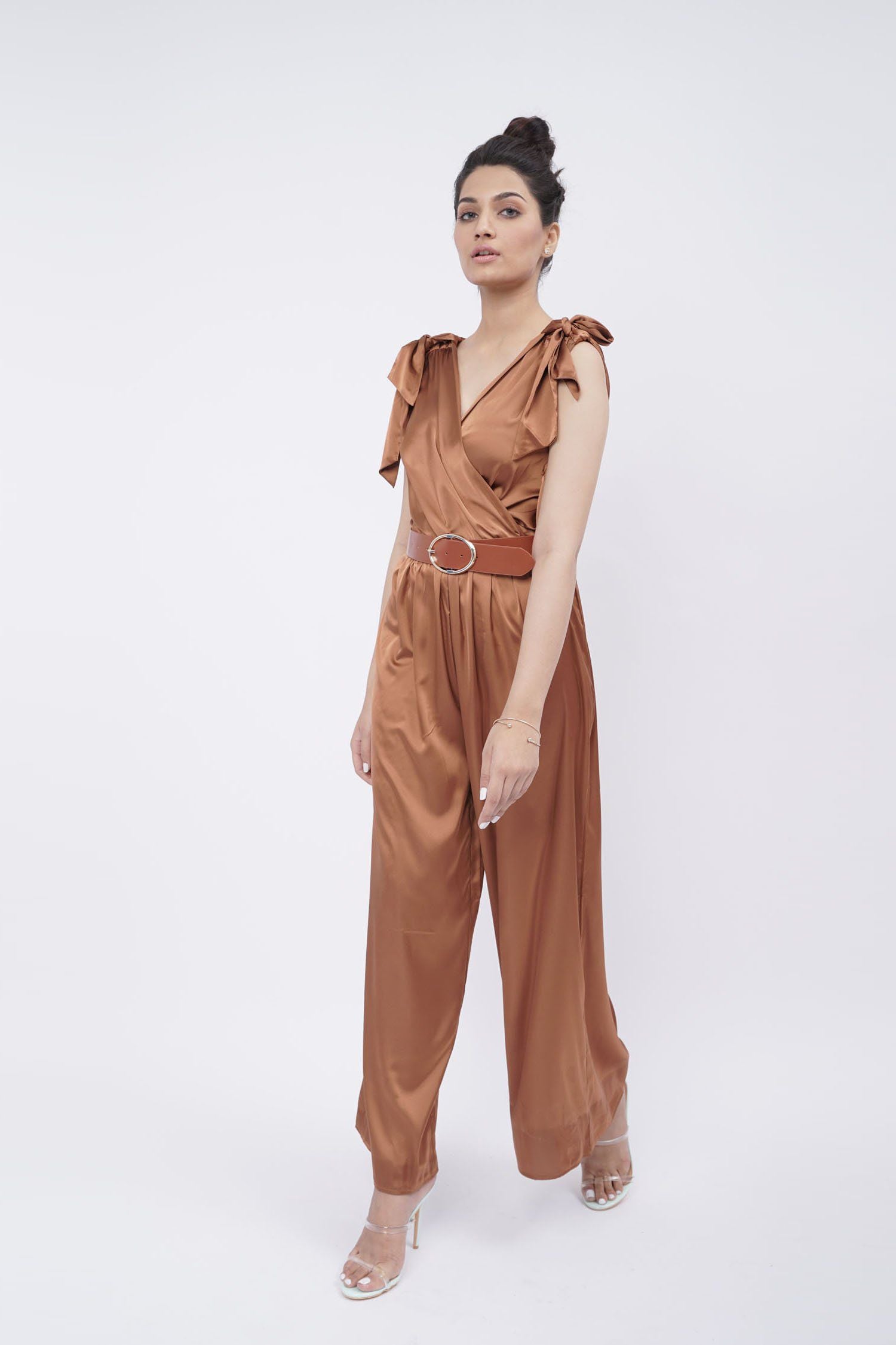 Athena Brown Jumpsuit - Hustle N Holla