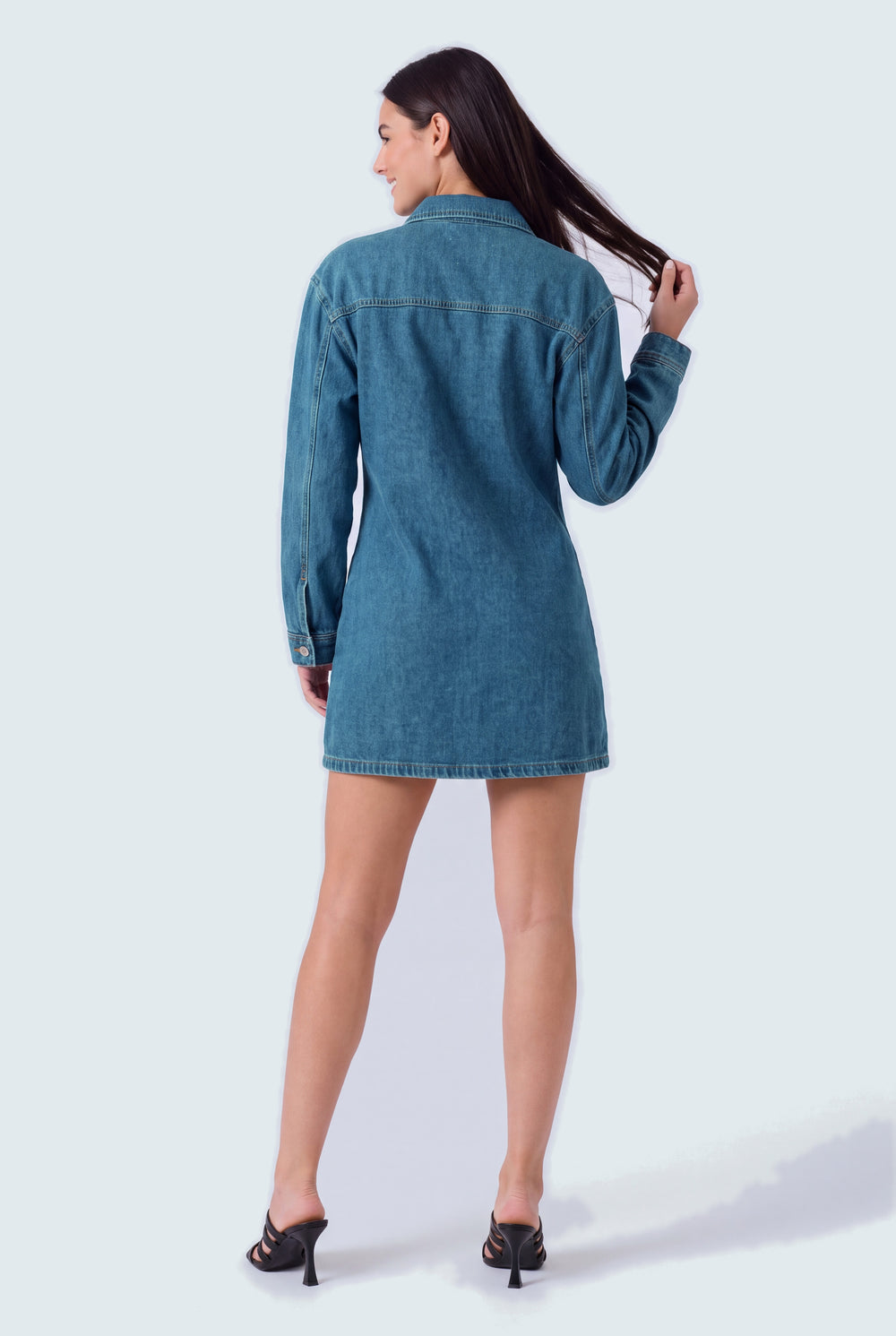 Azure Blue Denim Dress - Hustle N Holla