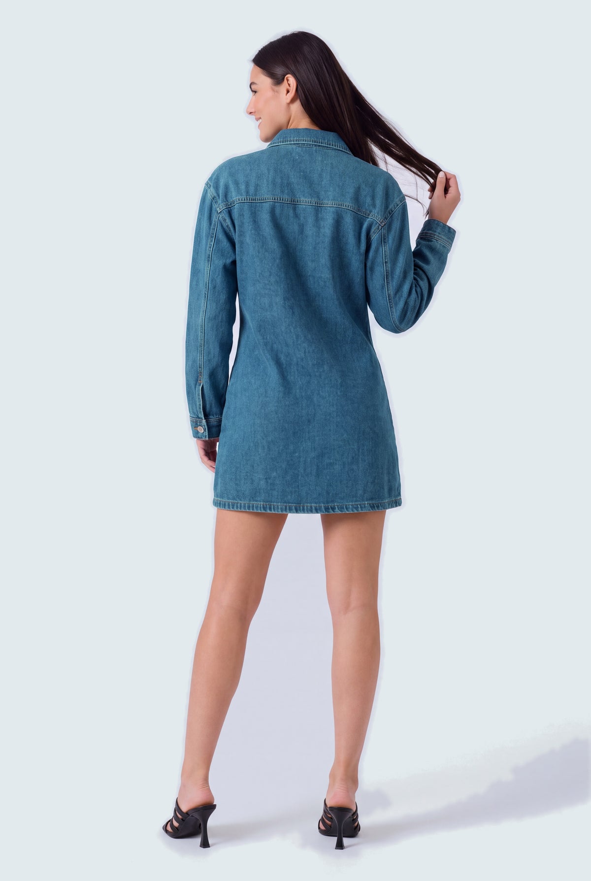 Azure Blue Denim Dress - Hustle N Holla