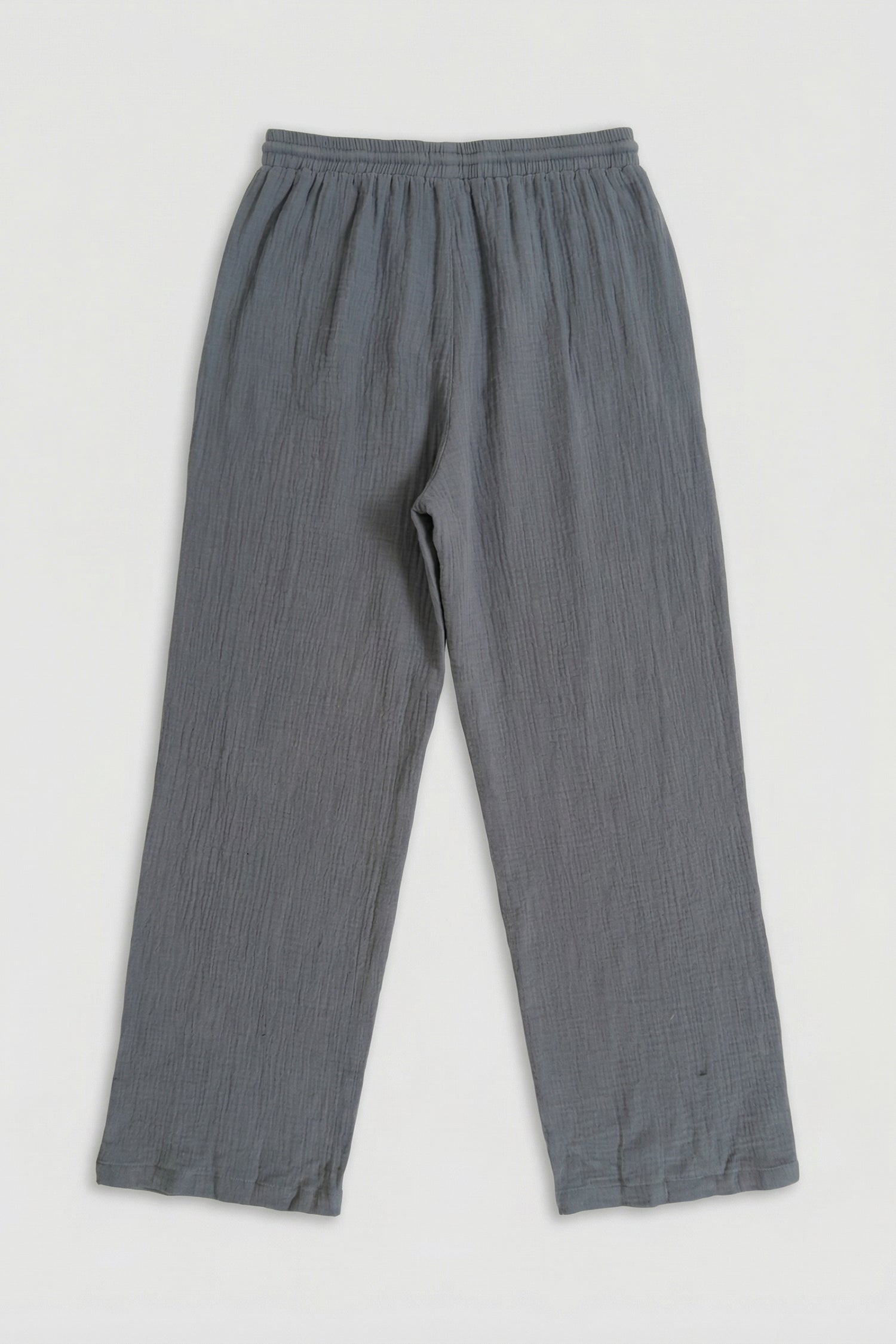 Grey Loose Fit Cheesecloth Trousers - Hustle N Holla