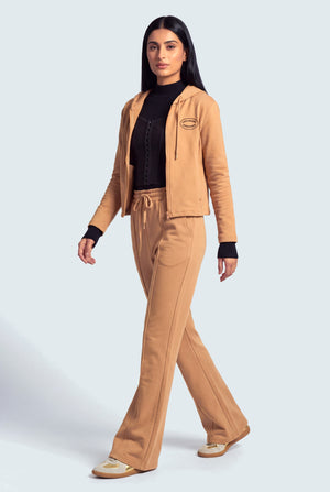 Beige Flared Sweatpants - Hustle N Holla