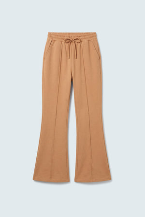 Beige Flared Sweatpants - Hustle N Holla