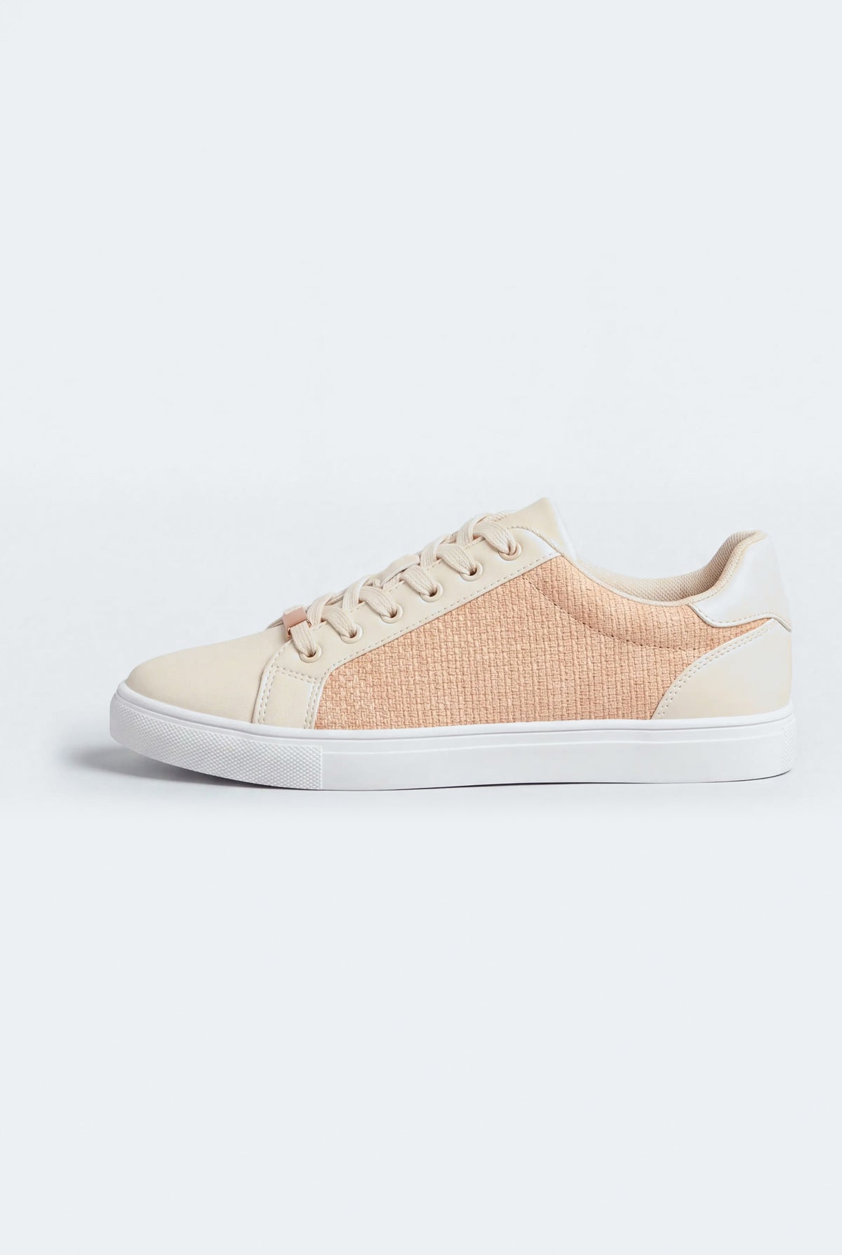 Beige Textured Edge Low Top Trainers - Hustle N Holla
