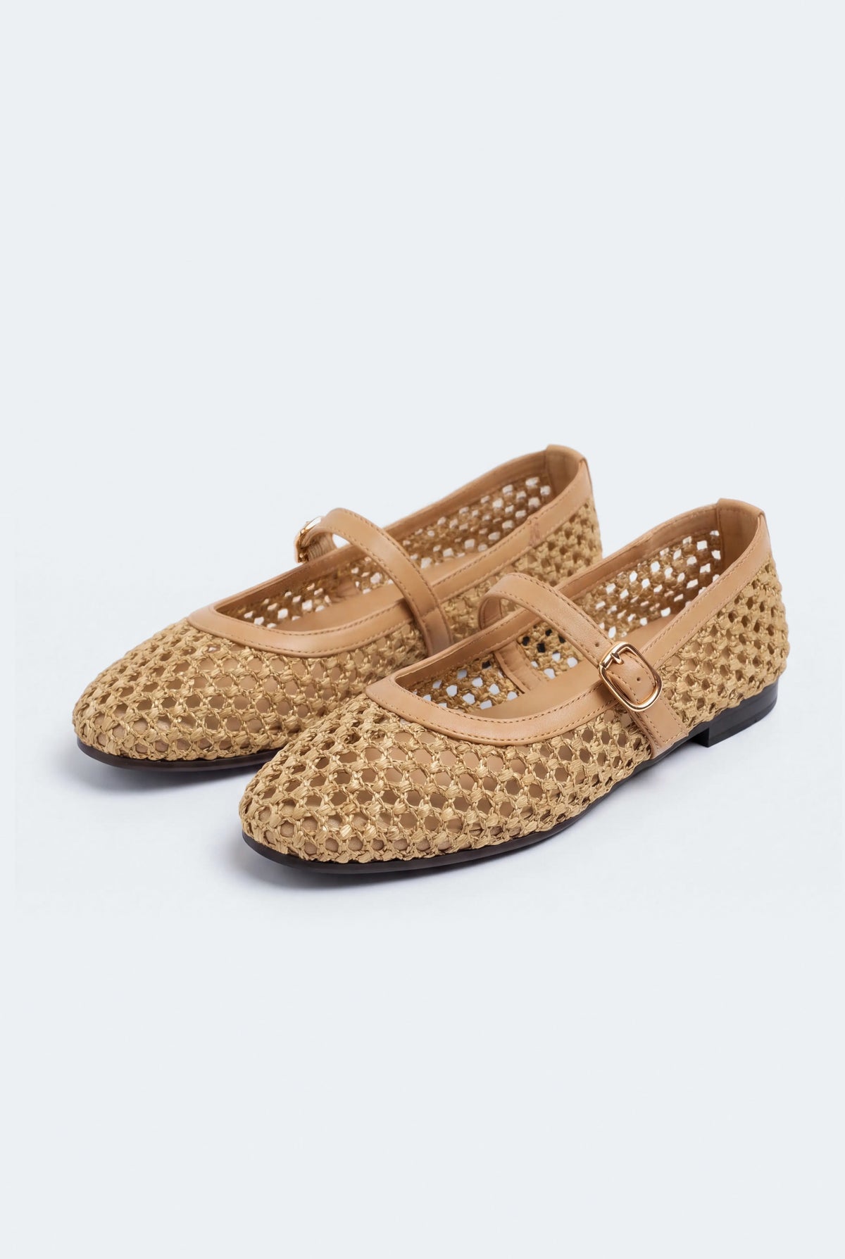 Beige Woven Ballet Pumps - Hustle N Holla
