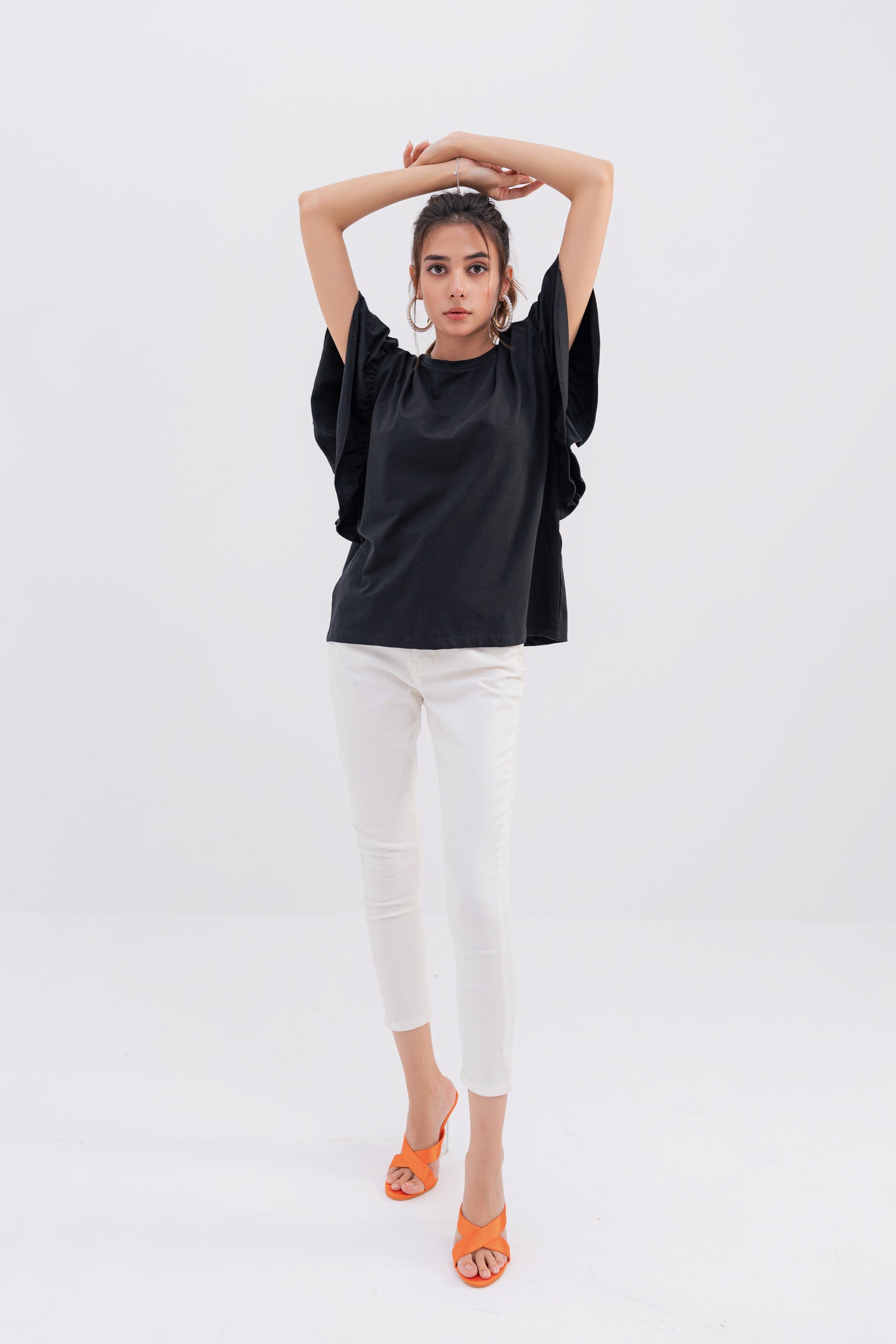 Black Butterfly Sleeve T-shirt - Hustle N Holla