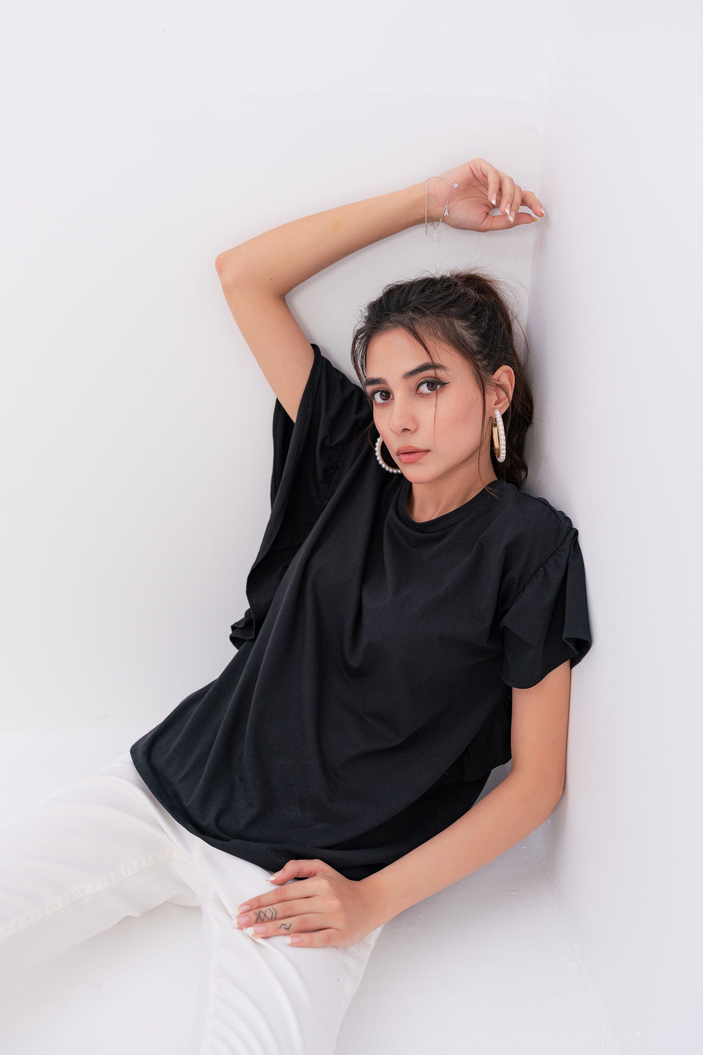 Black Butterfly Sleeve T-shirt - Hustle N Holla