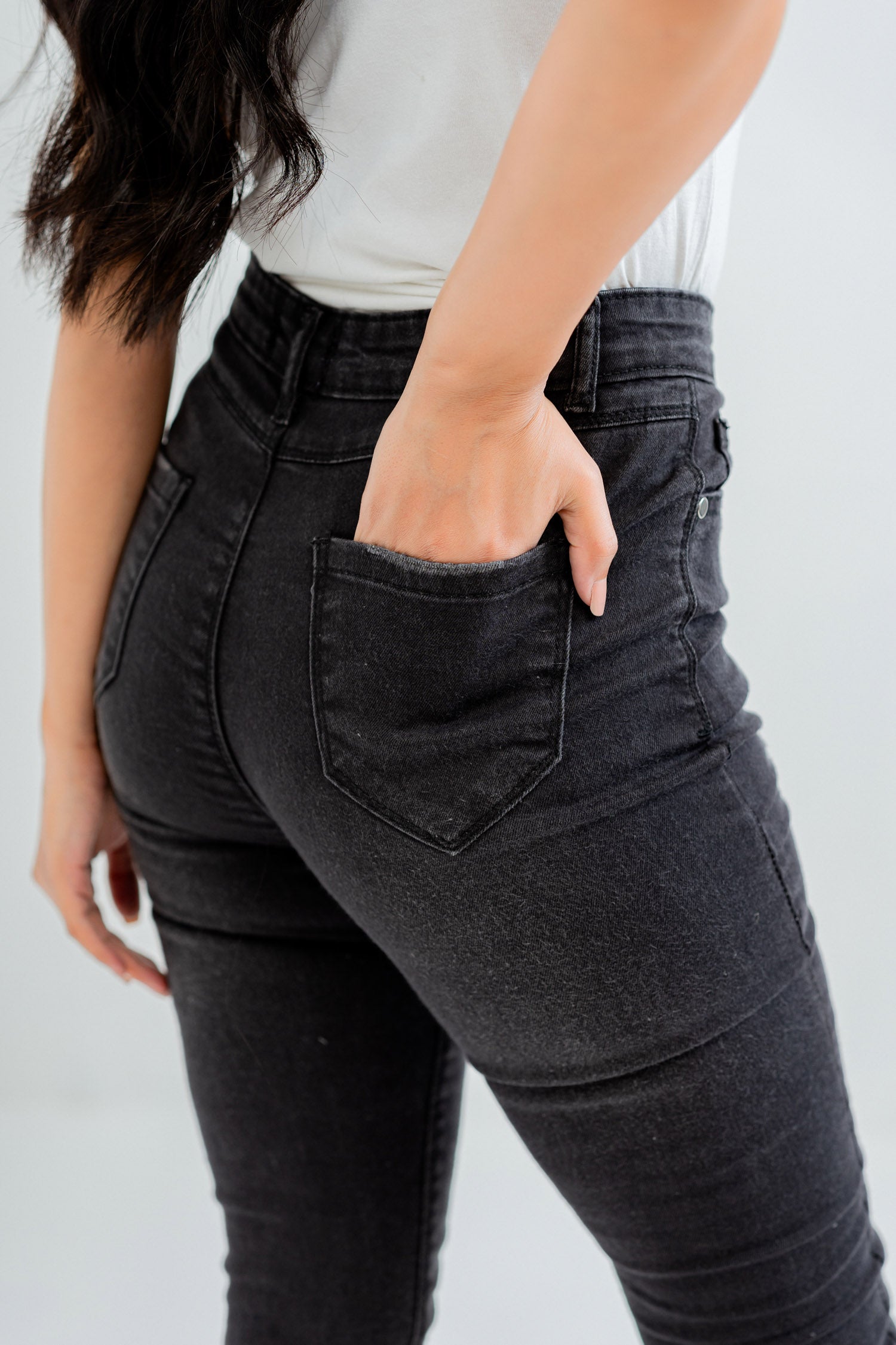 Black Distressed Denim Jeans - Hustle N Holla