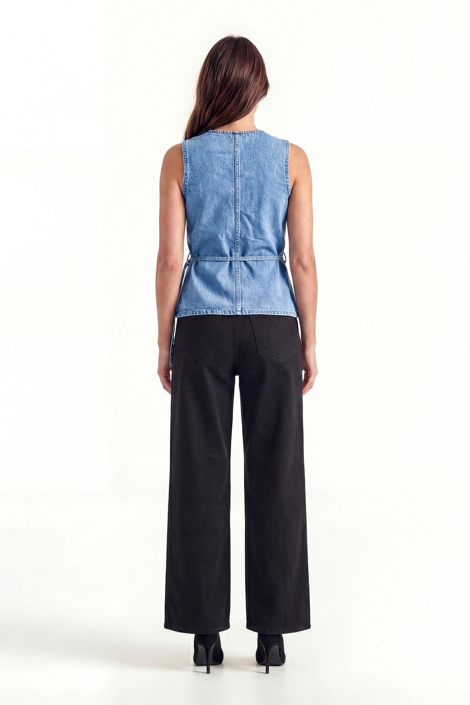 Black Mid Rise Wide Leg Denim Jeans - Hustle N Holla