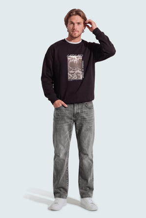 Black Oversized Graphic Sweatshirt - Hustle N Holla