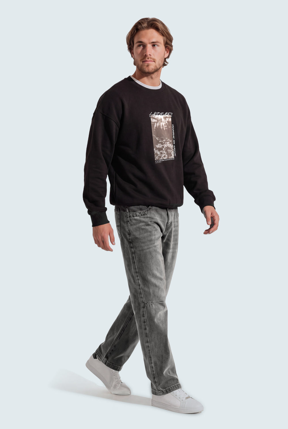 Black Oversized Graphic Sweatshirt - Hustle N Holla