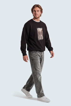 Black Oversized Graphic Sweatshirt - Hustle N Holla