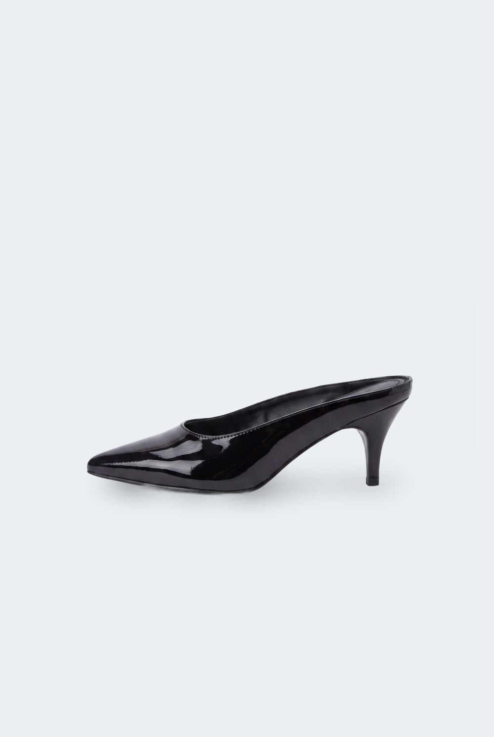 Black Patent Leather Mule Heels - Hustle N Holla