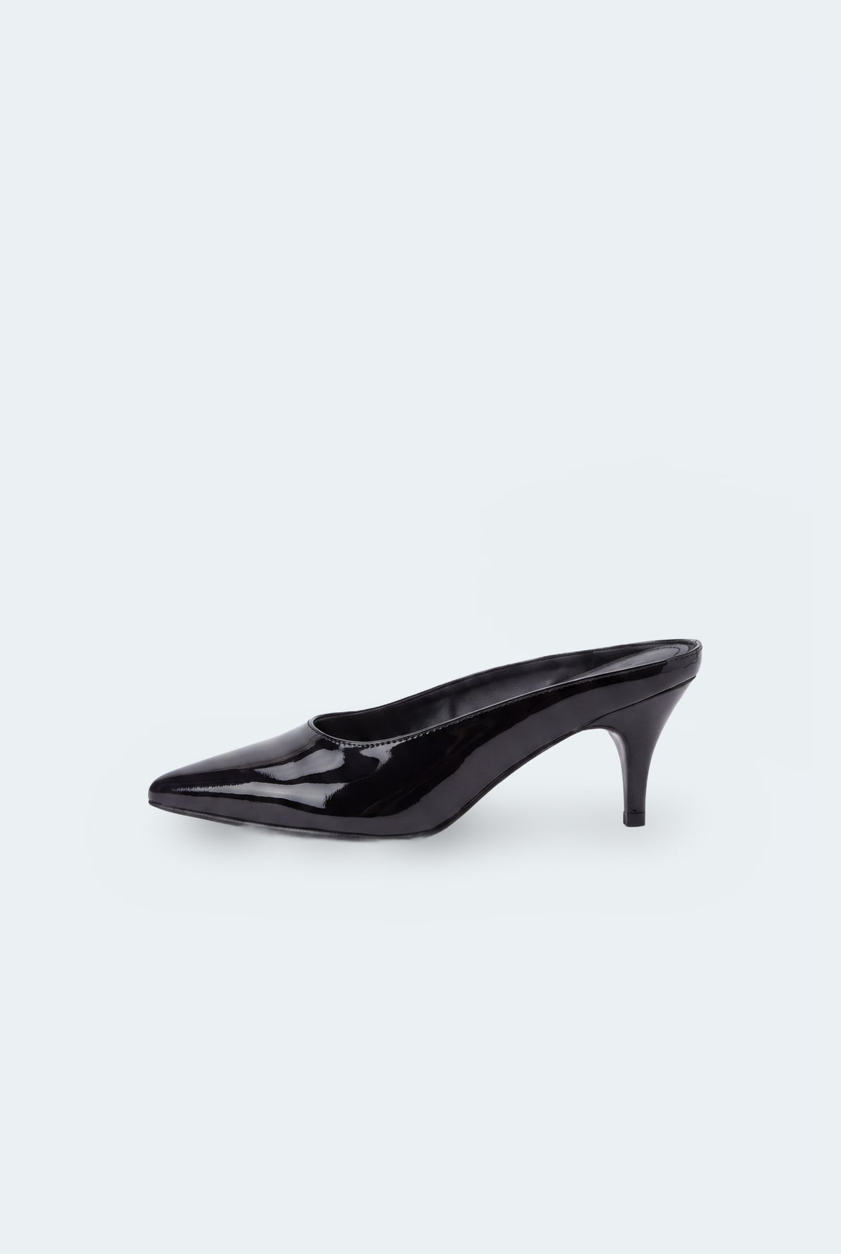 Black Patent Leather Mule Heels - Hustle N Holla