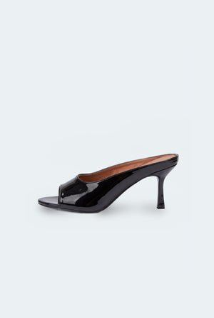 Black Patent Leather Open Toe Heels - Hustle N Holla