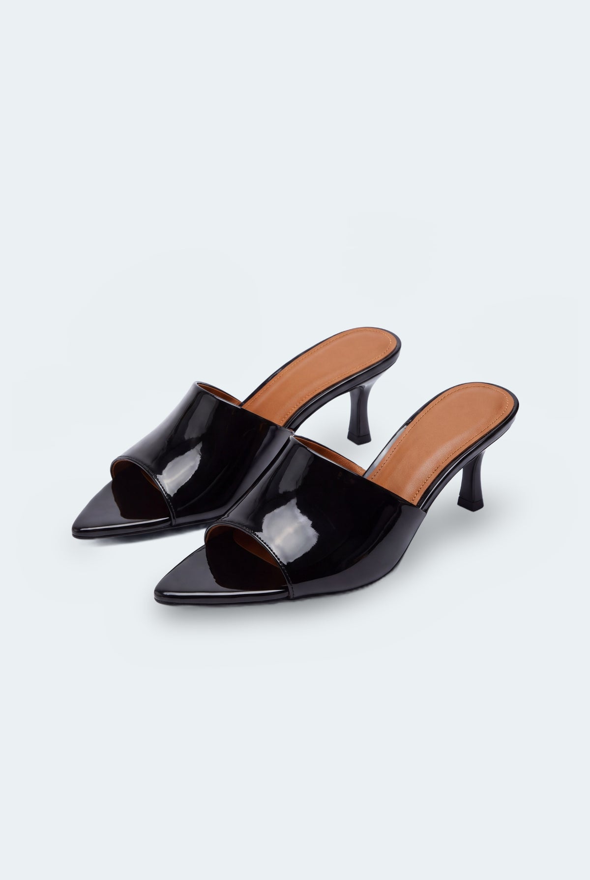 Black Patent Leather Open Toe Heels - Hustle N Holla