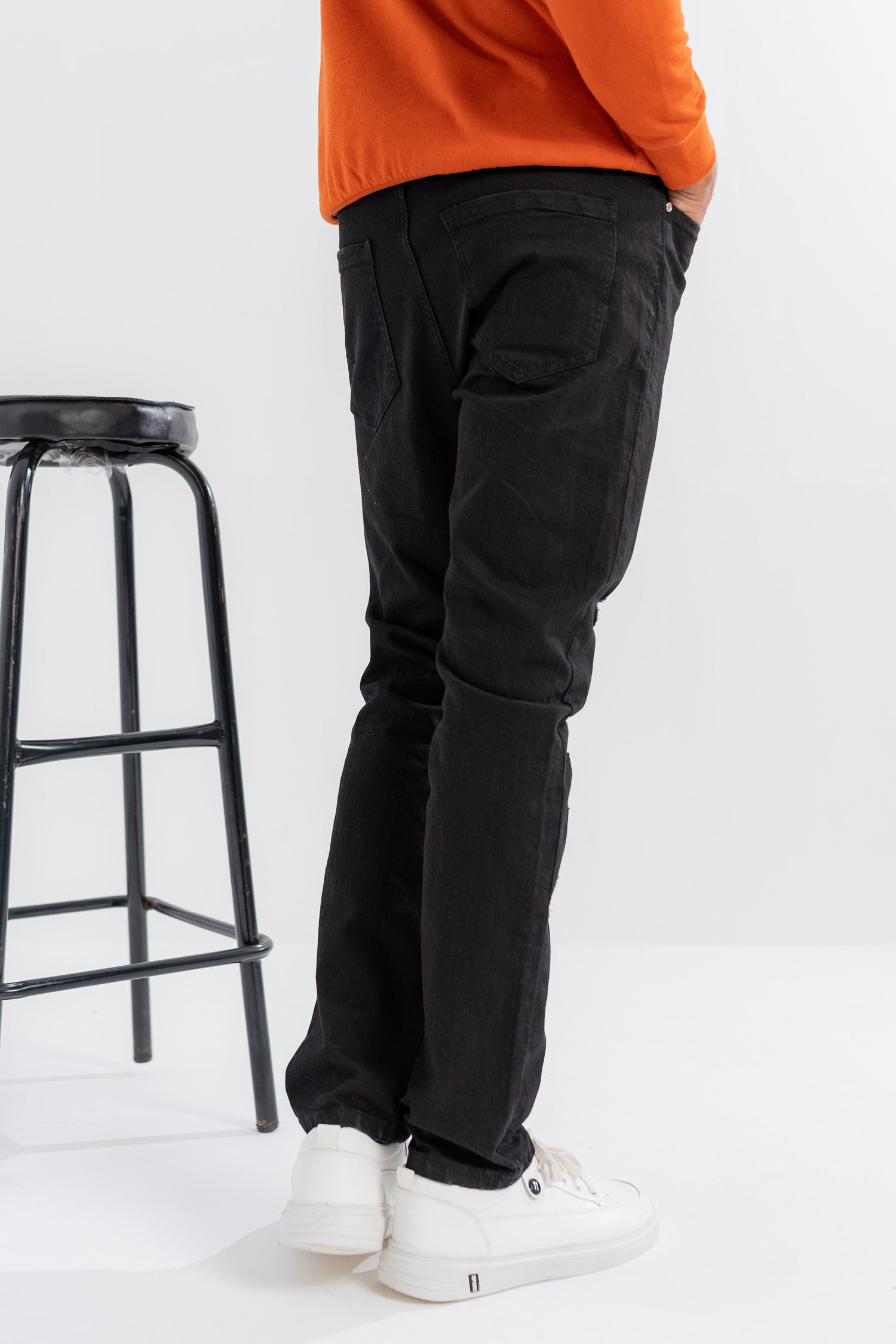 Black Ripped Slim Fit Jeans - Hustle N Holla
