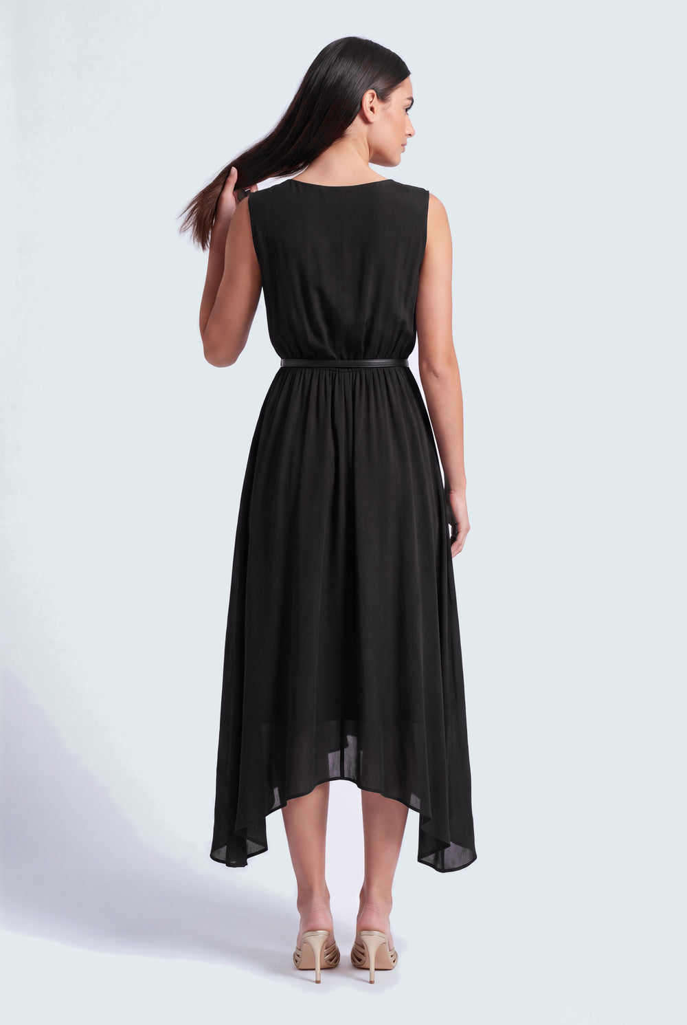 Black Silk Sleeveless Midi Dress - Hustle N Holla