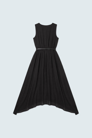 Black Silk Sleeveless Midi Dress - Hustle N Holla