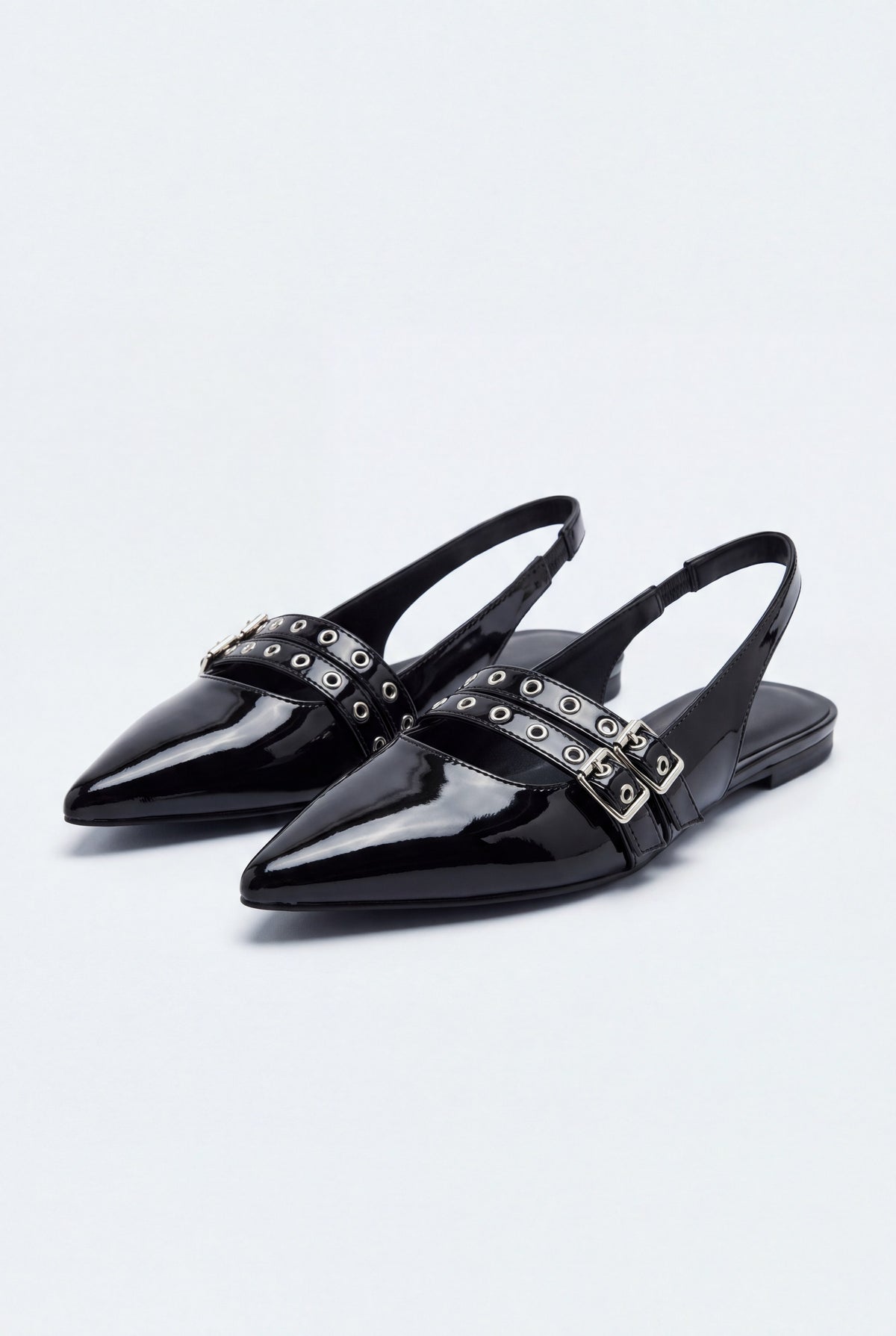 Black Studded Slingback Flats - Hustle N Holla