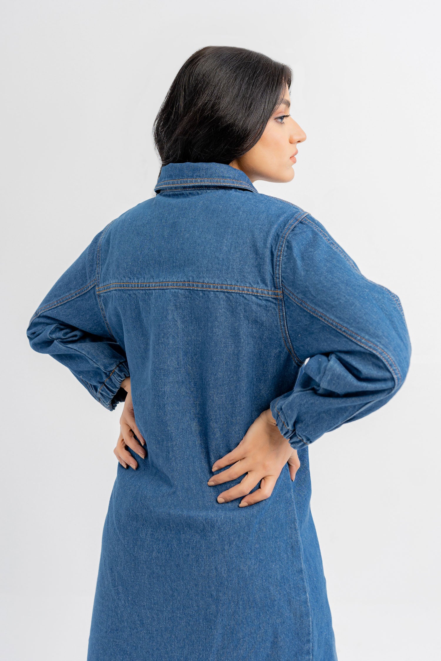 Blue Denim Dress - Hustle N Holla