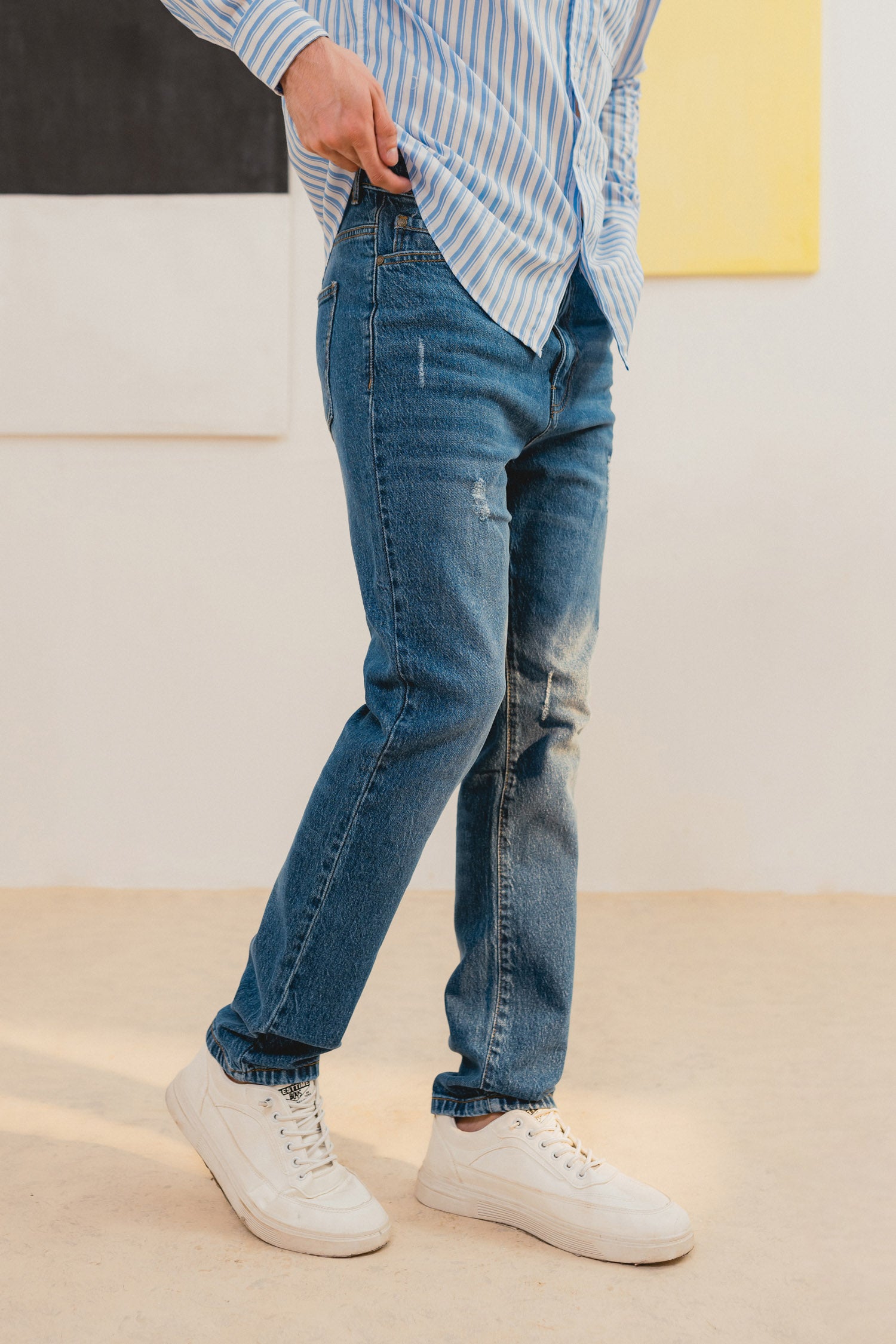 Faded Blue Denim Jeans - Hustle N Holla