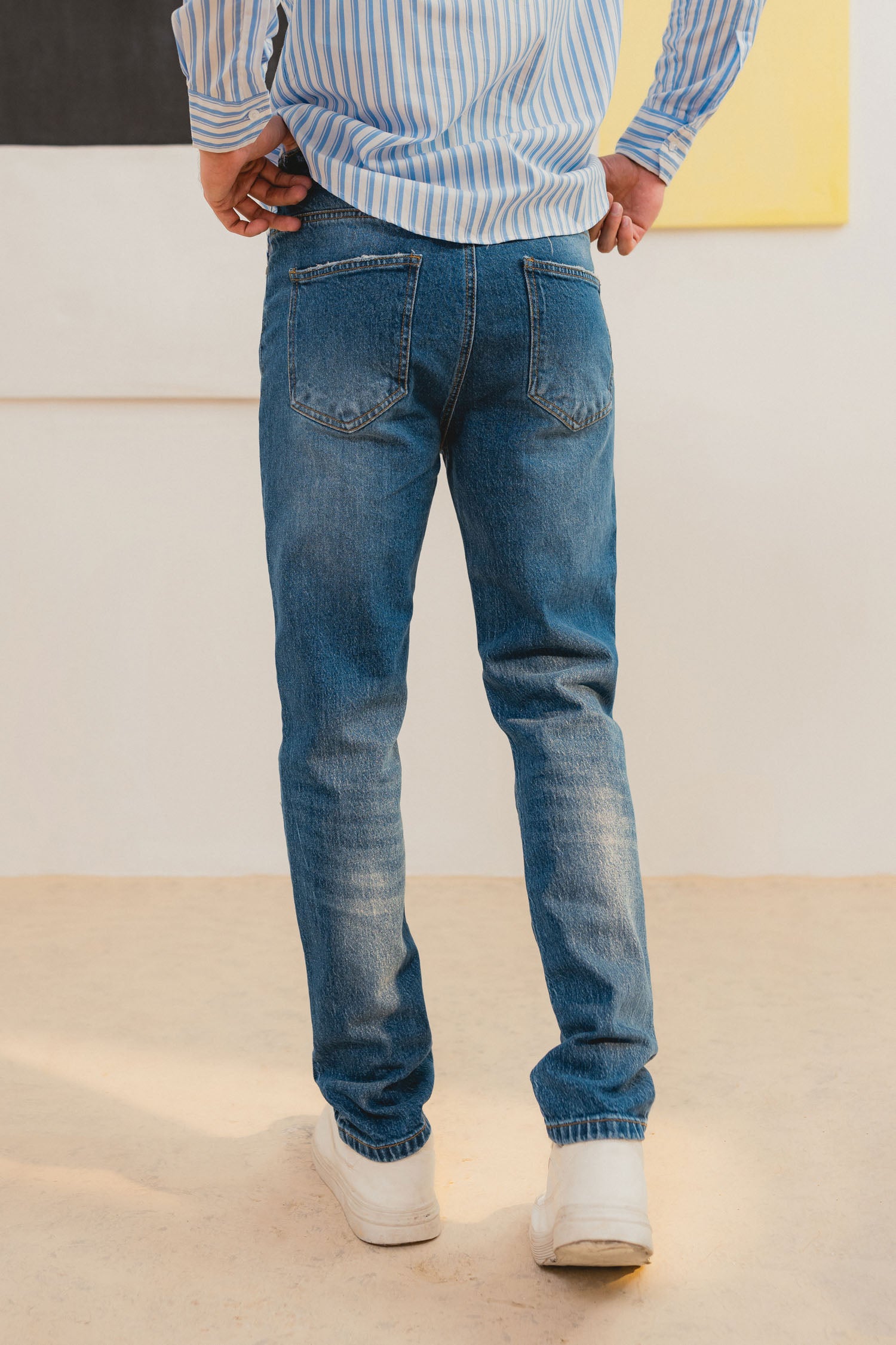 Faded Blue Denim Jeans - Hustle N Holla