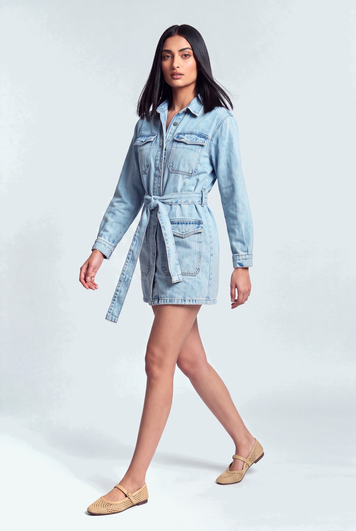 Blue Fulll Sleeves Mini Dress - Hustle N Holla