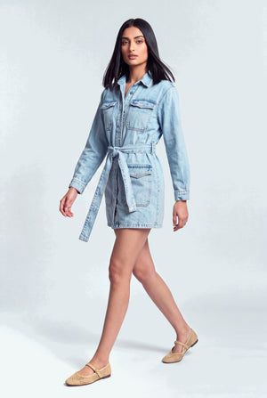 Blue Fulll Sleeves Mini Dress - Hustle N Holla