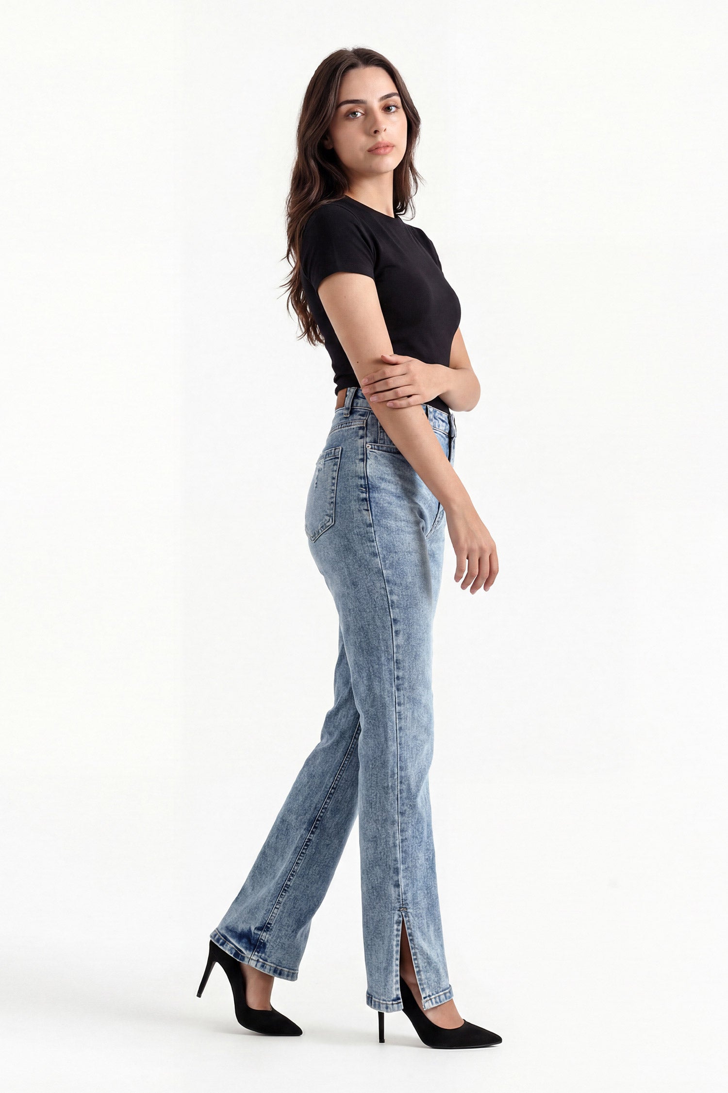 Blue Light Wash Bootcut Denim Jeans - Hustle N Holla