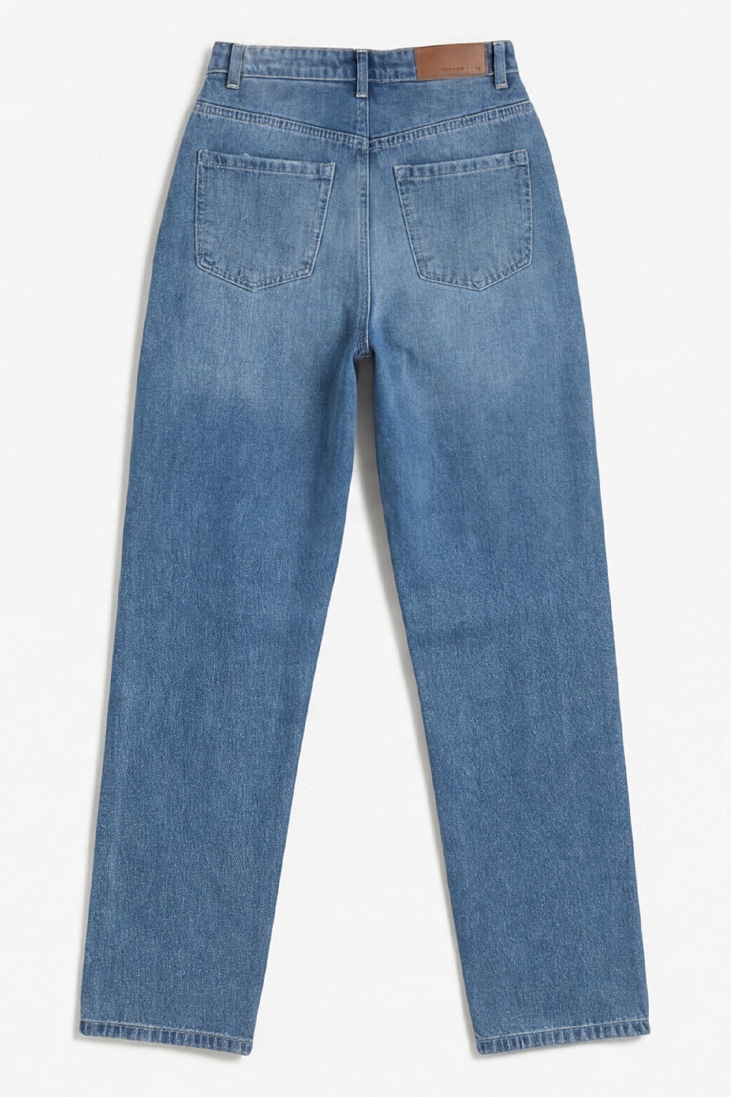 Blue Mid Wash Straight Fit Denim Jeans - Hustle N Holla