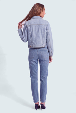 Blue Light Vintage Wash Crop Denim Jacket - Hustle N Holla