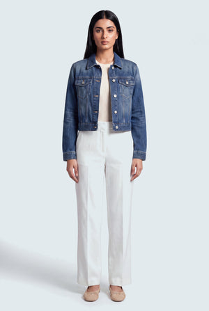 Blue Mid Wash Crop Denim Jacket - Hustle N Holla