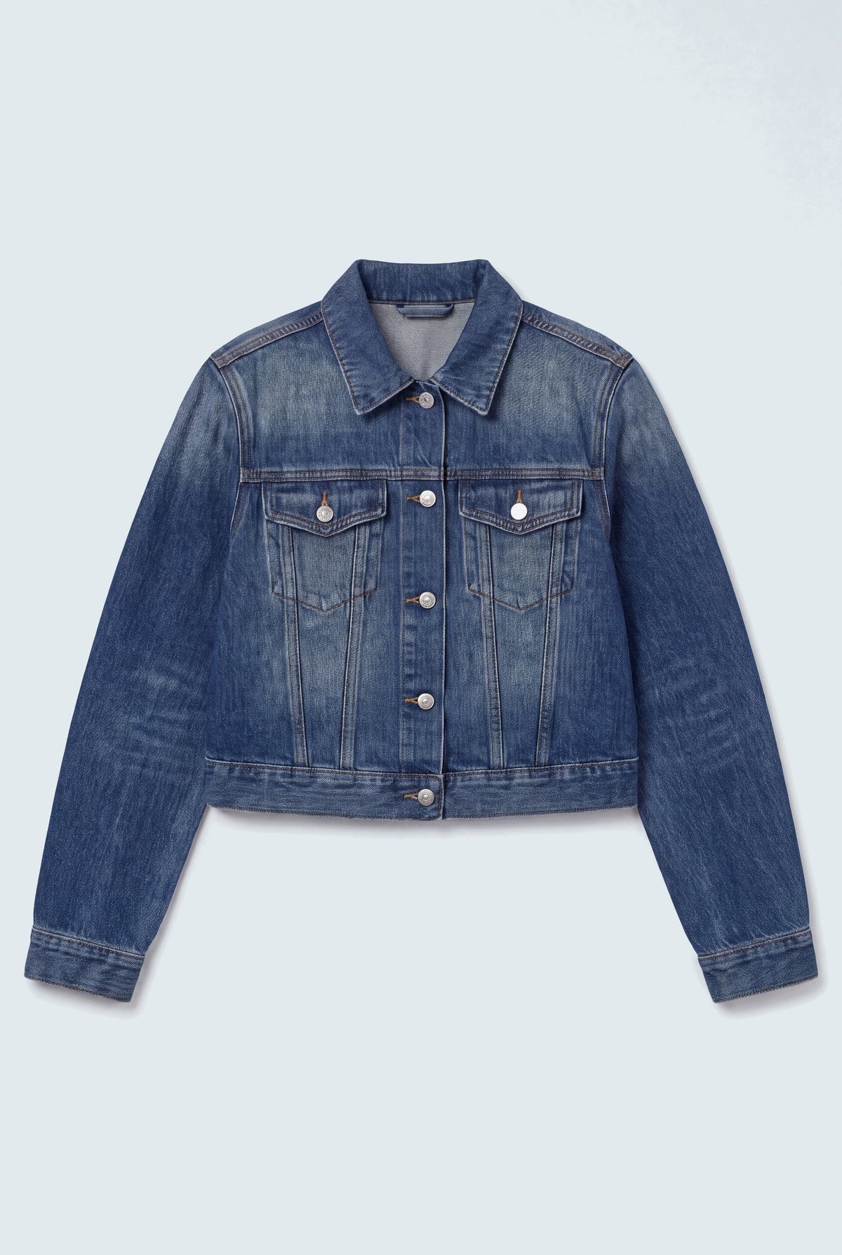 Blue Mid Wash Crop Denim Jacket - Hustle N Holla