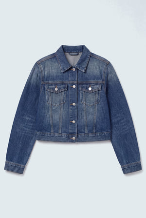Blue Mid Wash Crop Denim Jacket - Hustle N Holla