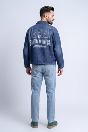 Blue Santa Monica Zip Front Mid Wash Boxy Denim Jacket - Hustle N Holla